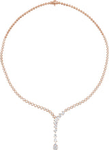 14K Gold Pear Lab-Grown Diamond Line Necklace - Rose Gold