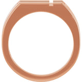 Men's 14K Gold Rectangle Cross Signet Ring (Style R50060) - Rose Gold - view 2