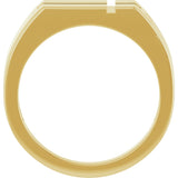 Men's 14K Gold Rectangle Cross Signet Ring (Style R50060) - Yellow Gold - view 2