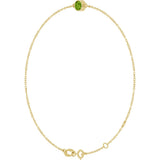 14K Gold Round Natural Peridot Bezel-Set Link Bracelet - Yellow Gold - view 2