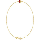 14K Gold Round Lab-Grown Ruby Bezel-Set Link Bracelet - Yellow Gold - view 2