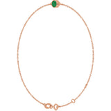 14K Gold Round Lab-Grown Emerald Bezel-Set Link Bracelet - Rose Gold - view 2