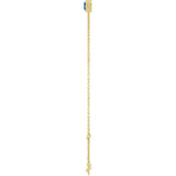 14K Gold Round Lab-Grown Blue Sapphire Bezel-Set Link Bracelet - Yellow Gold - view 3