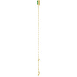 14K Gold Round Lab-Grown Emerald Bezel-Set Link Bracelet - Yellow Gold - view 3