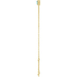 14K Gold Round Natural Blue Zircon Bezel-Set Link Bracelet - Yellow Gold - view 3