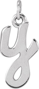 14K Gold Initial Y Petite Necklace or Pendant - White Gold