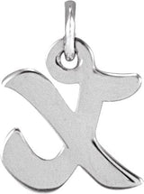 14K Gold Initial X Petite Necklace or Pendant - White Gold