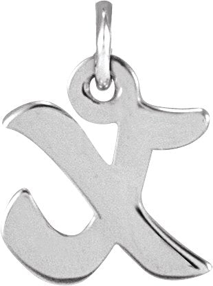 14K Gold Initial X Petite Necklace or Pendant - White Gold