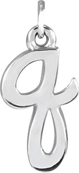 14K Gold Initial Q Petite Necklace or Pendant - White Gold