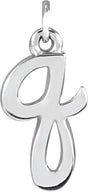 14K Gold Initial Q Petite Necklace or Pendant - White Gold