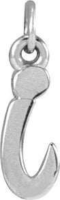 14K Gold Initial I Petite Necklace or Pendant - White Gold