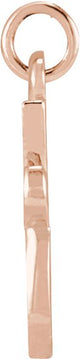 14K Gold Initial Q Petite Necklace or Pendant - Rose Gold - view 3