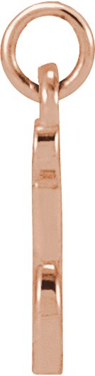 14K Gold Initial I Petite Necklace or Pendant - Rose Gold - view 3
