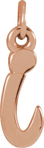 14K Gold Initial I Petite Necklace or Pendant - Rose Gold