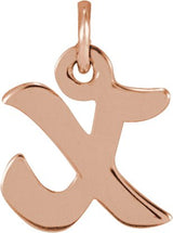 14K Gold Initial X Petite Necklace or Pendant - Rose Gold
