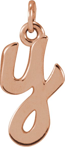 14K Gold Initial Y Petite Necklace or Pendant - Rose Gold