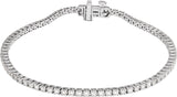 14K Gold Round Lab-Grown Diamond Line Bracelet – 1.8-4.25mm Stones - White Gold