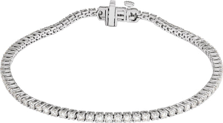 14K Gold Round Lab-Grown Diamond Line Bracelet – 1.8-4.25mm Stones - White Gold