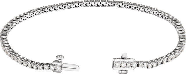 14K Gold Round Lab-Grown Diamond Line Bracelet – 1.8-4.25mm Stones - White Gold - view 2