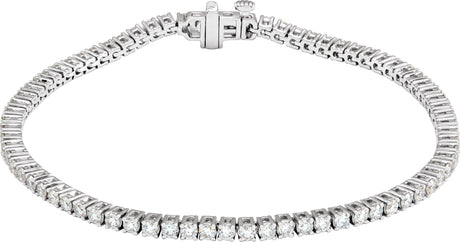 14K Gold Round Lab-Grown Diamond Line Bracelet – 1.8-4.25mm Stones - White Gold