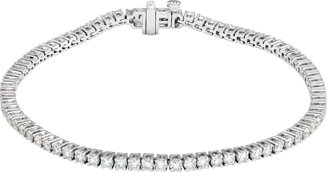 14K Gold Round Lab-Grown Diamond Line Bracelet – 1.8-4.25mm Stones - White Gold