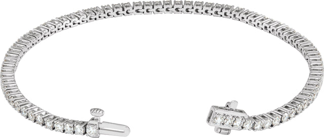 14K Gold Round Lab-Grown Diamond Line Bracelet – 1.8-4.25mm Stones - White Gold - view 2