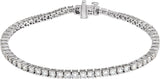 14K Gold Round Lab-Grown Diamond Line Bracelet – 1.8-4.25mm Stones - White Gold