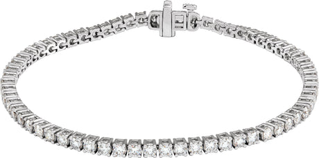 14K Gold Round Lab-Grown Diamond Line Bracelet – 1.8-4.25mm Stones - White Gold