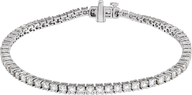 14K Gold Round Lab-Grown Diamond Line Bracelet – 1.8-4.25mm Stones - White Gold