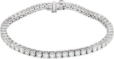 14K Gold Round Lab-Grown Diamond Line Bracelet – 1.8-4.25mm Stones - White Gold