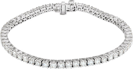 14K Gold Round Lab-Grown Diamond Line Bracelet – 1.8-4.25mm Stones - White Gold