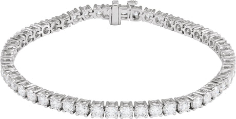 14K Gold Round Lab-Grown Diamond Line Bracelet – 1.8-4.25mm Stones - White Gold