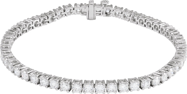 14K Gold Round Lab-Grown Diamond Line Bracelet – 1.8-4.25mm Stones - White Gold