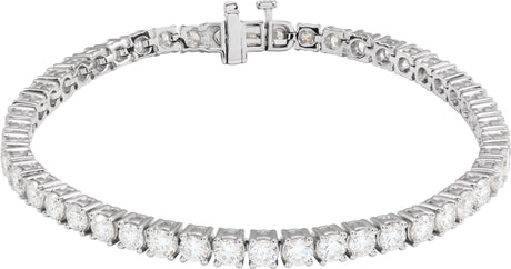 14K Gold Round Lab-Grown Diamond Line Bracelet – 1.8-4.25mm Stones - White Gold