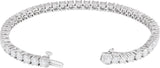 14K Gold Round Lab-Grown Diamond Line Bracelet – 1.8-4.25mm Stones - White Gold - view 2