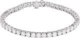 14K Gold Round Lab-Grown Diamond Line Bracelet – 1.8-4.25mm Stones - White Gold