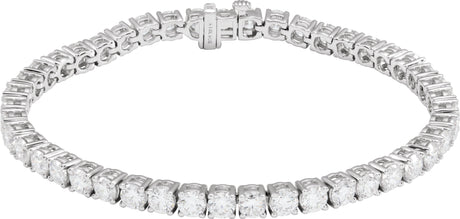 14K Gold Round Lab-Grown Diamond Line Bracelet – 1.8-4.25mm Stones - White Gold
