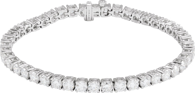 14K Gold Round Lab-Grown Diamond Line Bracelet – 1.8-4.25mm Stones - White Gold