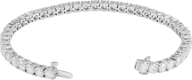 14K Gold Round Lab-Grown Diamond Line Bracelet – 1.8-4.25mm Stones - White Gold - view 2