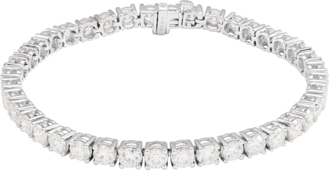 14K Gold Round Lab-Grown Diamond Line Bracelet – 1.8-4.25mm Stones - White Gold