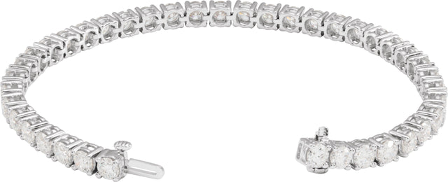 14K Gold Round Lab-Grown Diamond Line Bracelet – 1.8-4.25mm Stones - White Gold - view 2