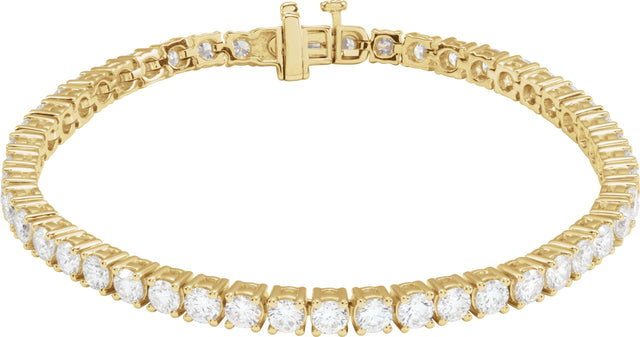 14K Gold Round Lab-Grown Diamond Line Bracelet – 1.8-4.25mm Stones - Yellow Gold