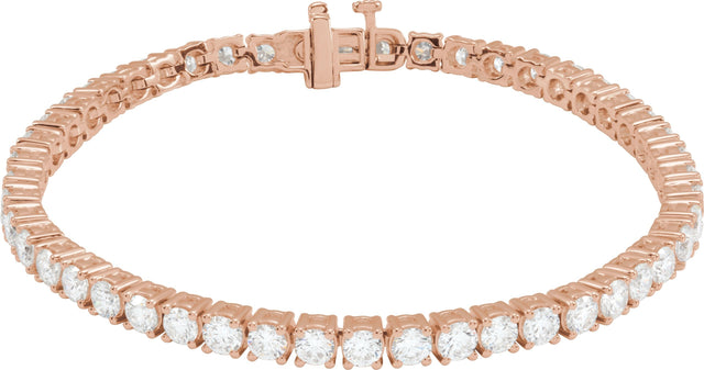 14K Gold Round Lab-Grown Diamond Line Bracelet – 1.8-4.25mm Stones - Rose Gold - view 2