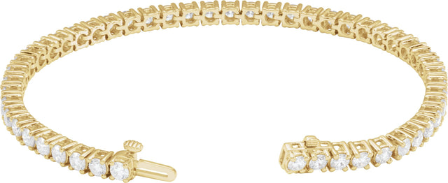 14K Gold Round Lab-Grown Diamond Line Bracelet – 1.8-4.25mm Stones - Yellow Gold - view 3