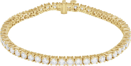 14K Gold Round Lab-Grown Diamond Line Bracelet – 1.8-4.25mm Stones - Yellow Gold