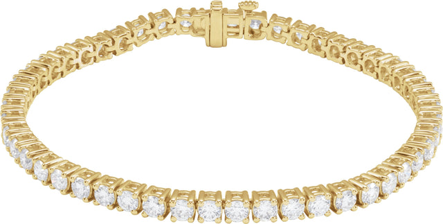 14K Gold Round Lab-Grown Diamond Line Bracelet – 1.8-4.25mm Stones - Yellow Gold