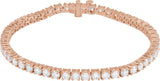 14K Gold Round Lab-Grown Diamond Line Bracelet – 1.8-4.25mm Stones - Rose Gold