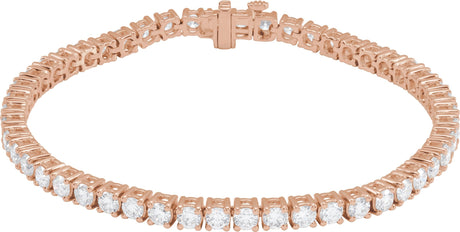 14K Gold Round Lab-Grown Diamond Line Bracelet – 1.8-4.25mm Stones - Rose Gold