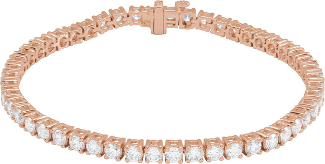 14K Gold Round Lab-Grown Diamond Line Bracelet – 1.8-4.25mm Stones - Rose Gold
