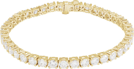 14K Gold Round Lab-Grown Diamond Line Bracelet – 1.8-4.25mm Stones - Yellow Gold